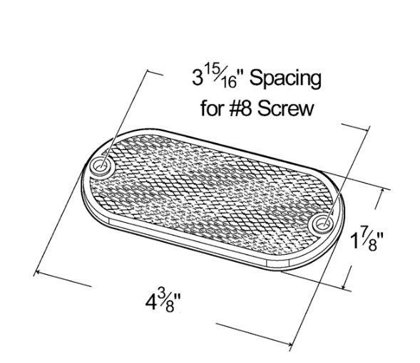 Grote Oval Reflector - NOS - No OEM Packaging - No Hardware 41042