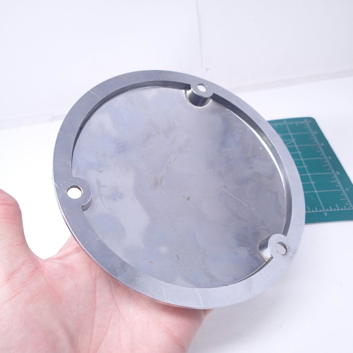 Harley Davidson Shovelhead Chrome 3 Hole Derby Cover USED