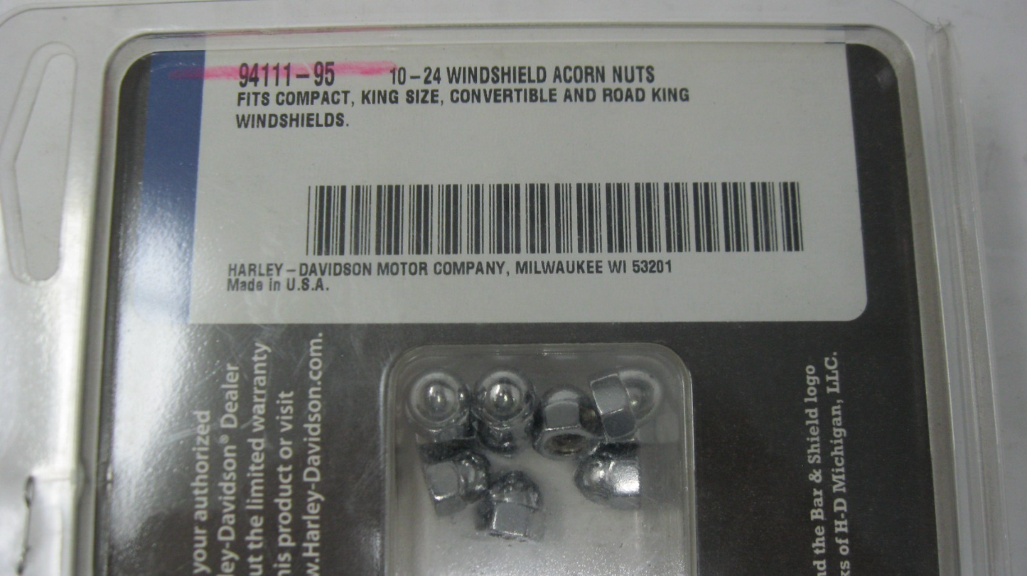 Harley Davidson Windshield Acorn Nut Kit - New - 94111-95