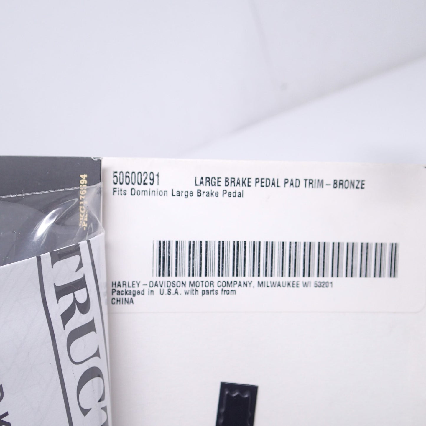 Harley Davidson Large Brake Pedal Pad Trim Piece-Bronze-New-50600291