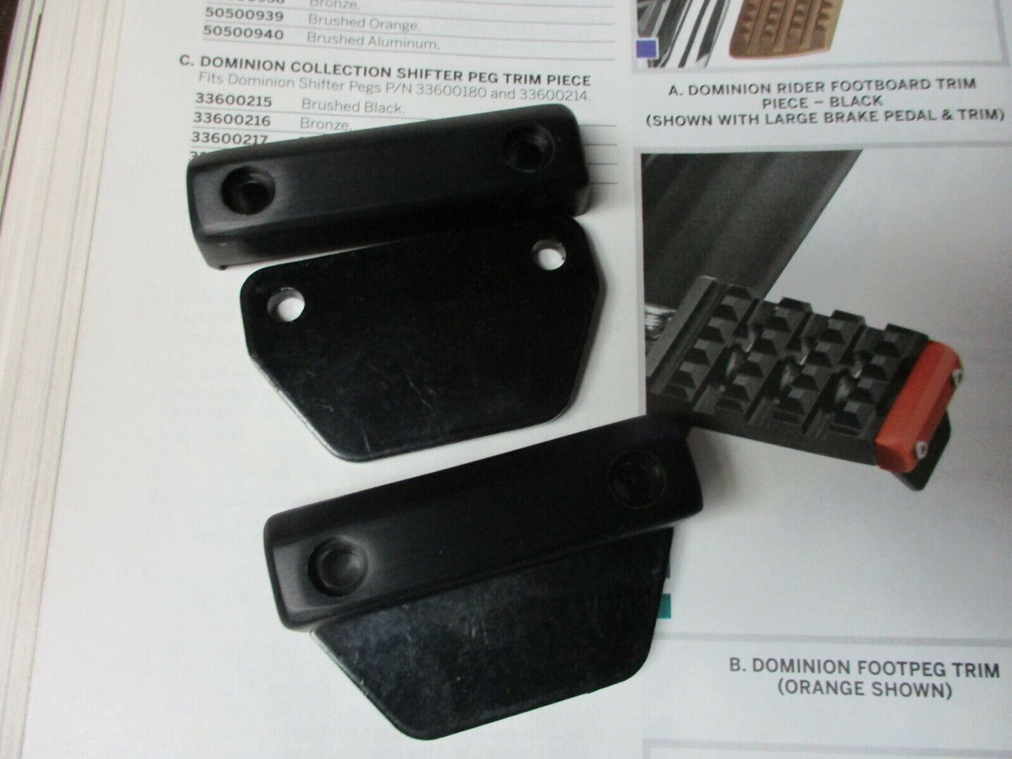 Harley Davidson OEM Dominion Collection Foot Peg Trim Brushed Black 50500937