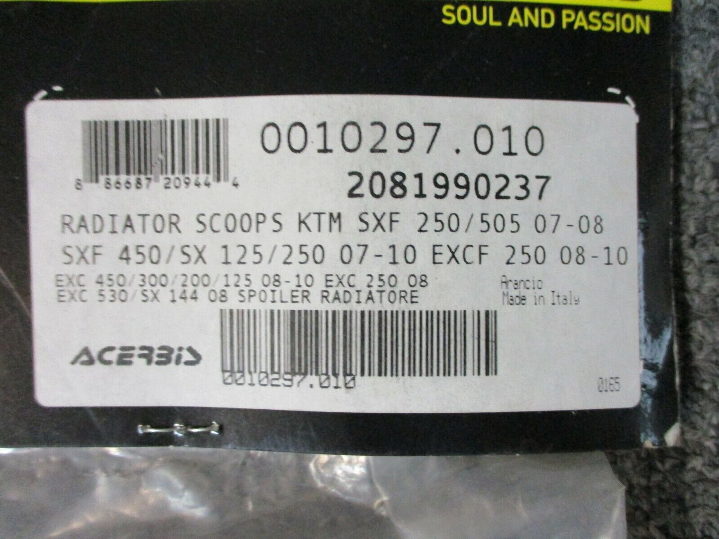 KTM Orange Radiator Scoops SXF By Acerbis 2081990237