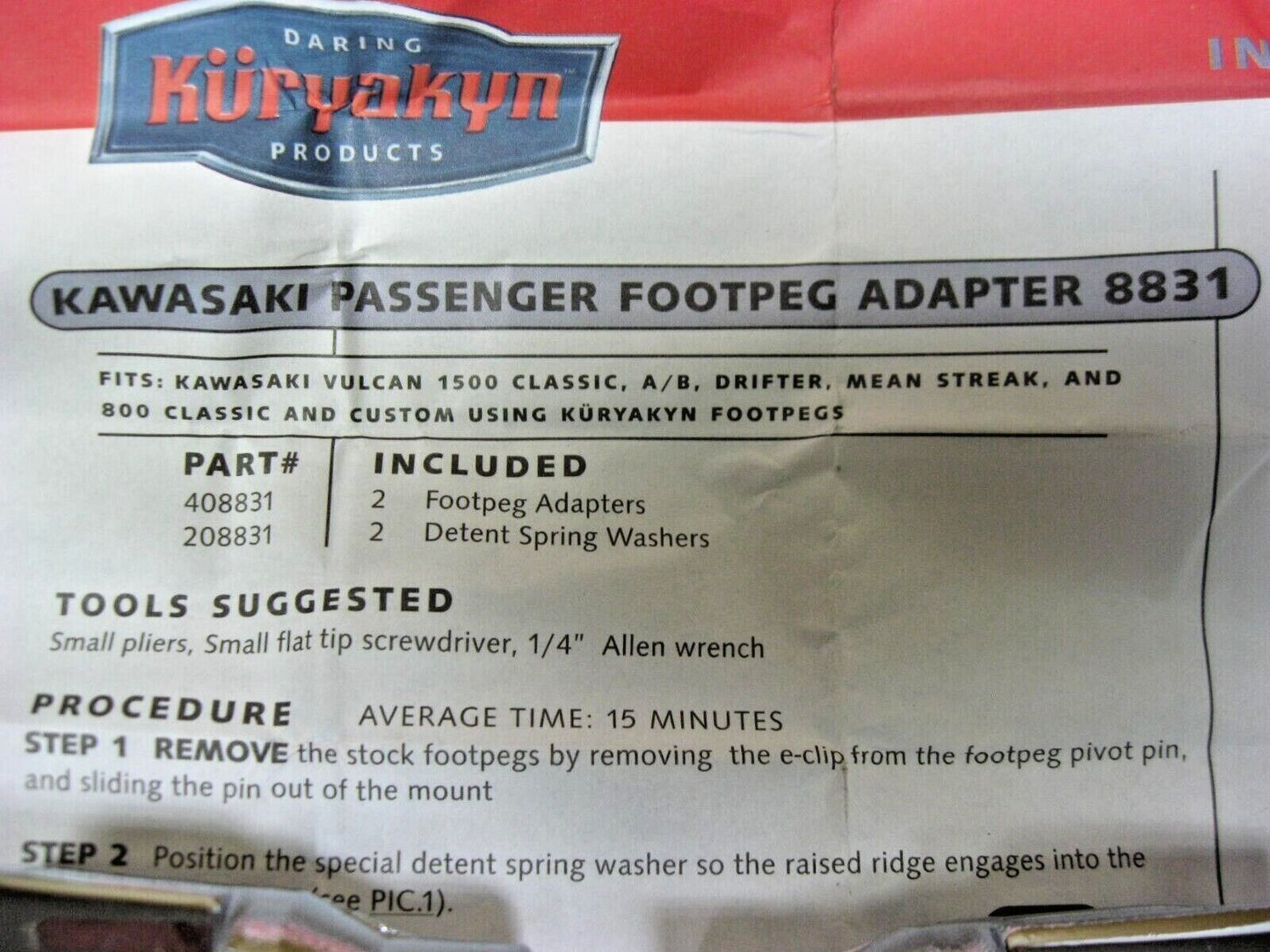 Kuryakyn Rear Peg Adapter For Kawasaki 8831