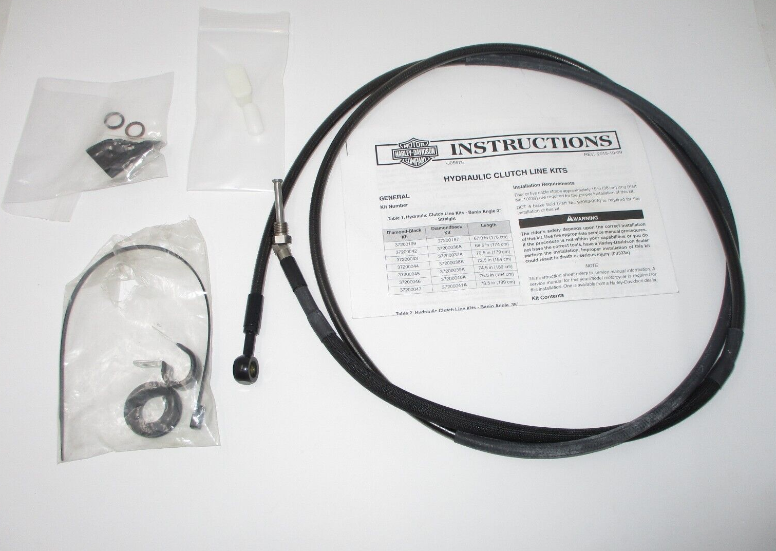 HarleyDavidson Hydraulic Clutch Line Diamond Black 74.50" 37200045