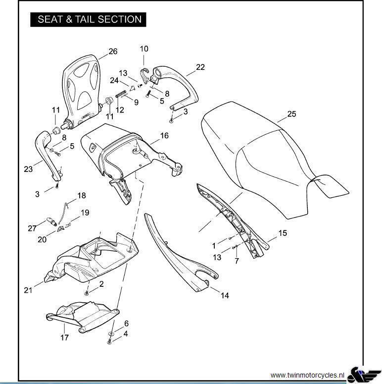 Buell, Ulyssus Tail Section. Fit's 2008-2010 Buell Xb12X Models L0046.1AK