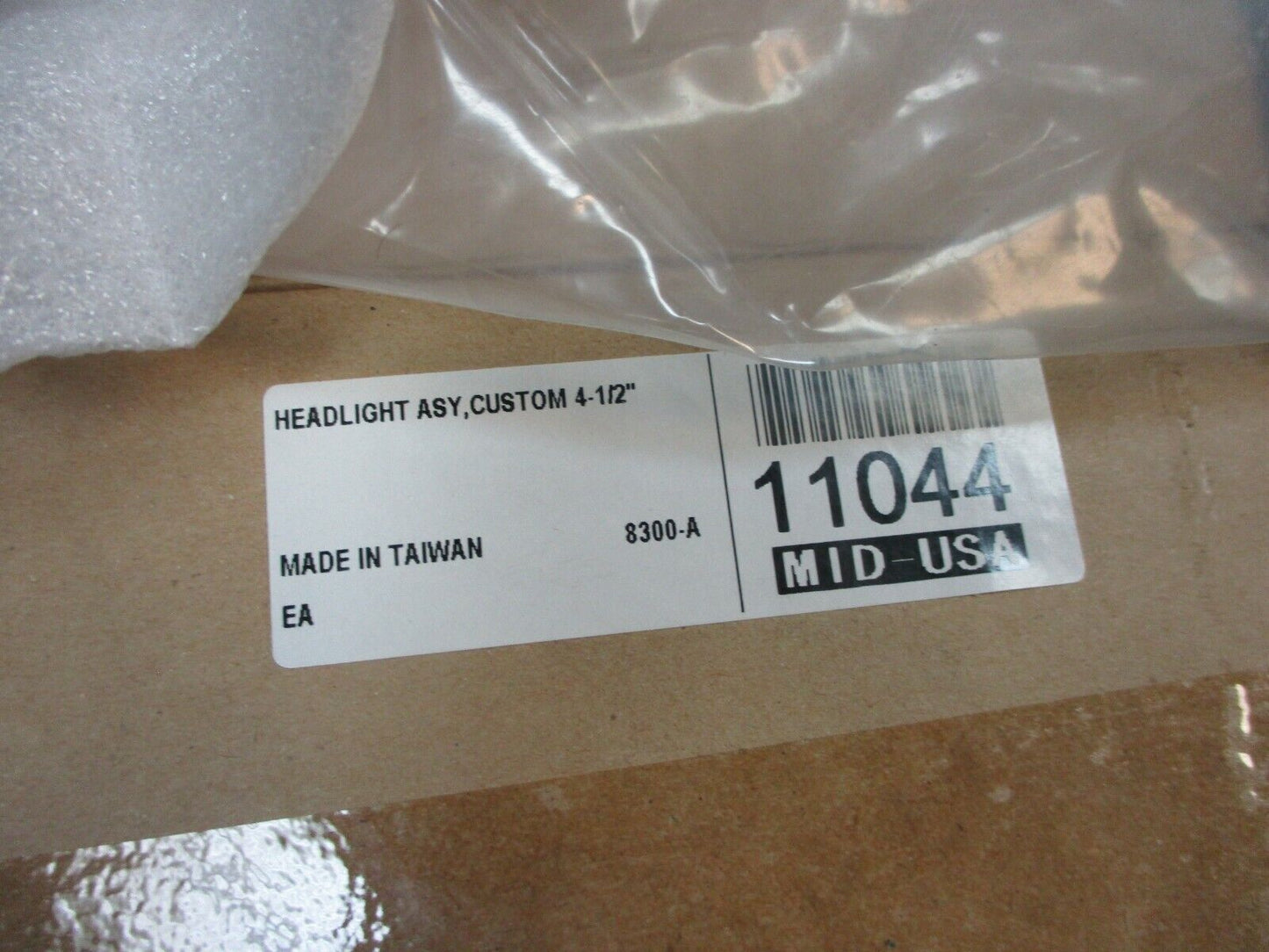Mid USA Custom Headlight Assembly 11044 Chrome 4 1/2" by 6 1/2" Long