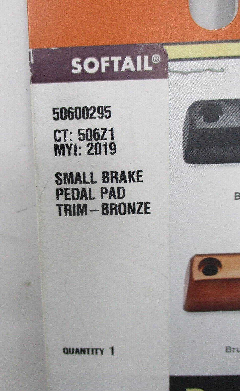 Harley-Davidson Small Brake Pedal Pad Bronze 50600295