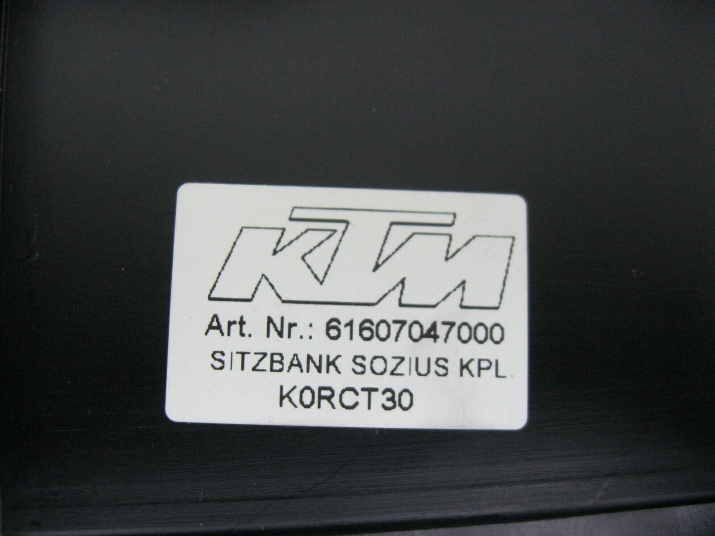 KTM 2017 1290 Super Duke Passenger Seat 61607047000