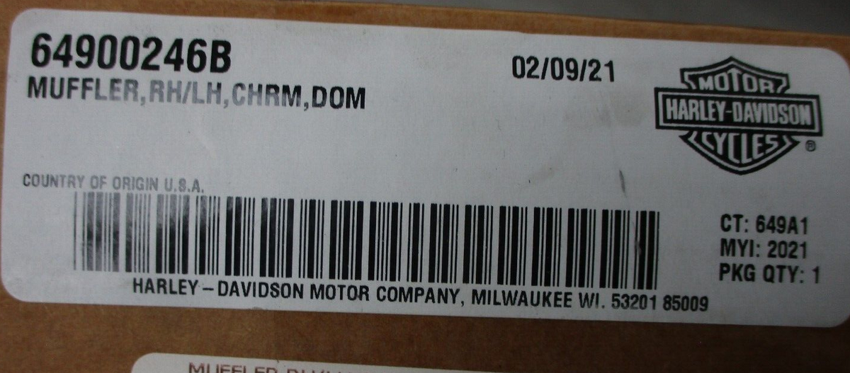 Harley-Davidson Chrome  Muffler 64900246B