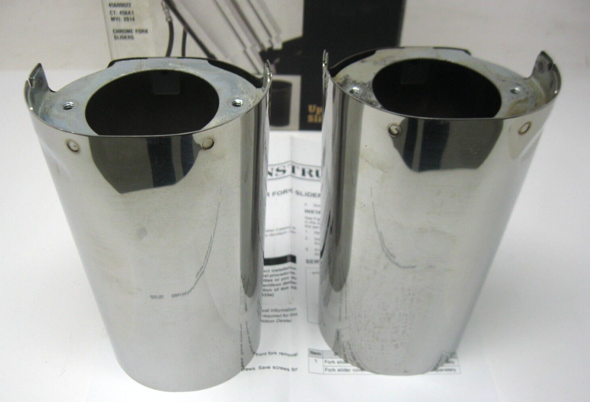 Harley-Davidson 2014 Later Touring Chrome Fork Tube Slider Set 45600022 DENT