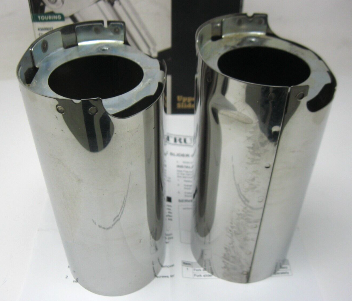 Harley-Davidson 2014 Later Touring Chrome Fork Tube Slider Set 45600022 DENT
