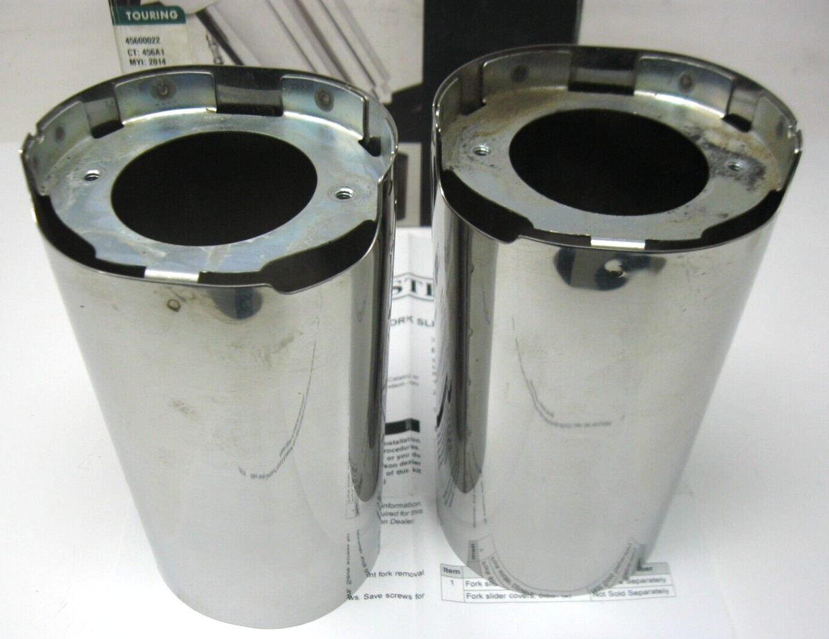 Harley-Davidson 2014 Later Touring Chrome Fork Tube Slider Set 45600022 DENT