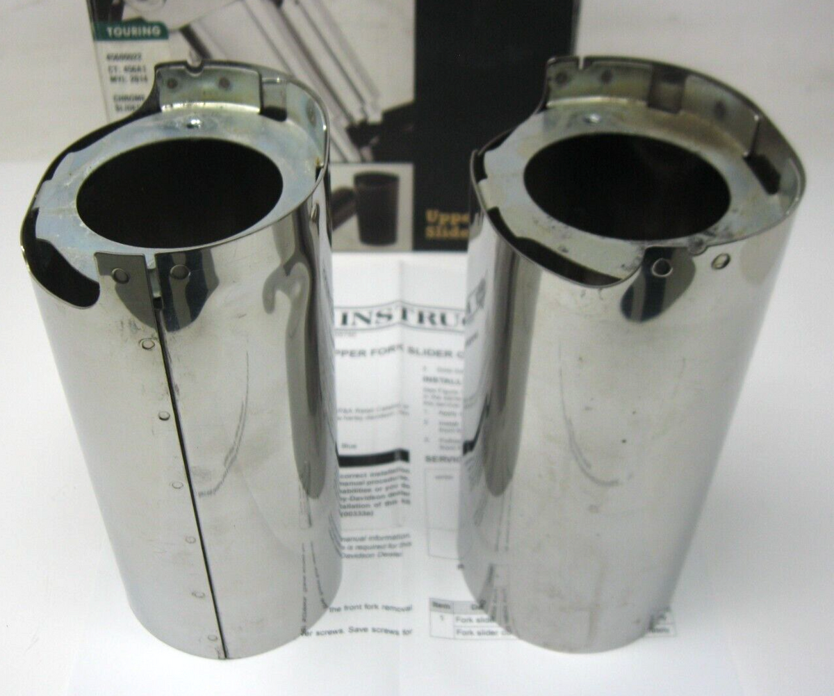 Harley-Davidson 2014 Later Touring Chrome Fork Tube Slider Set 45600022 DENT