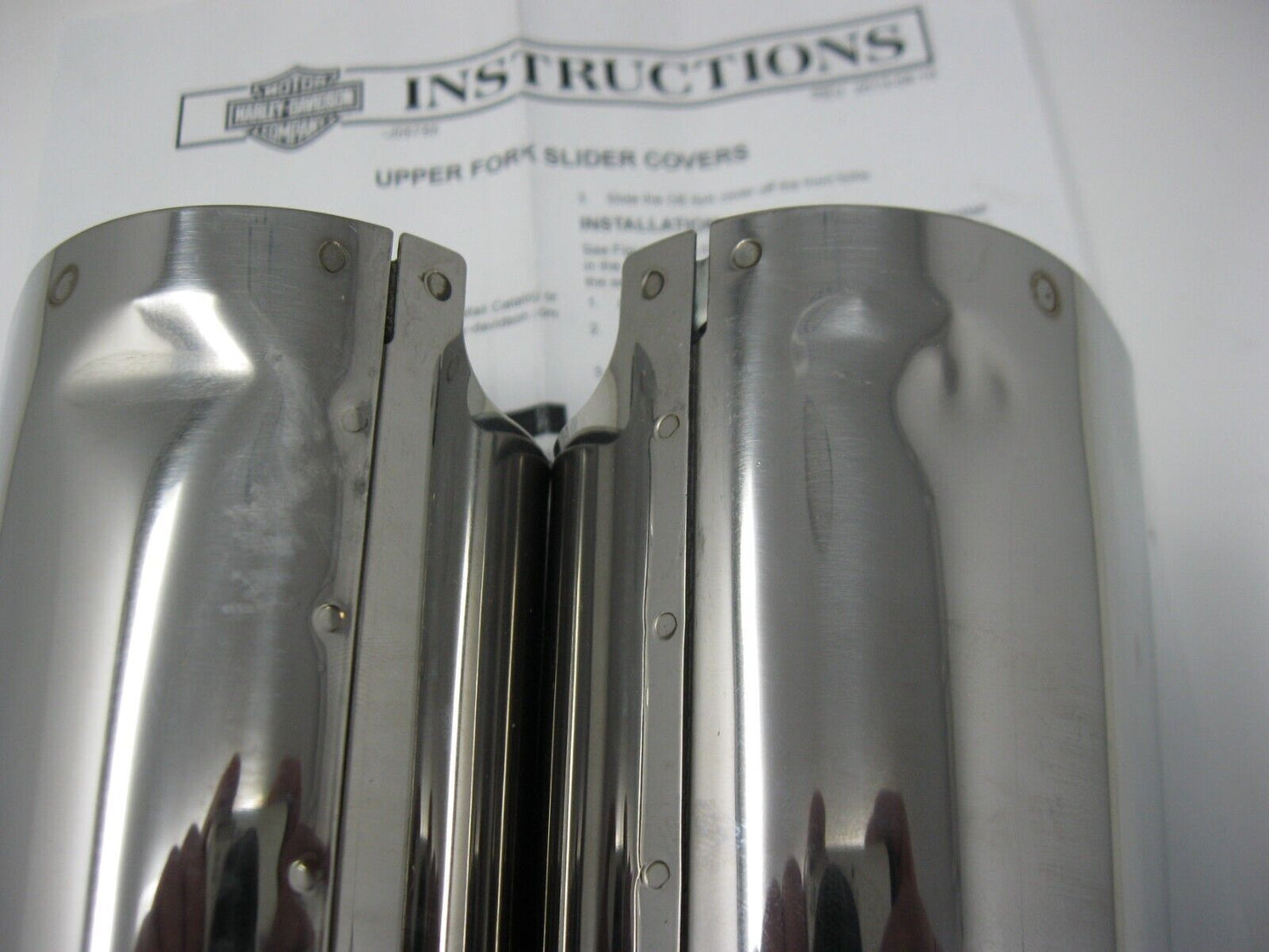 Harley-Davidson 2014 Later Touring Chrome Fork Tube Slider Set 45600022 DENT
