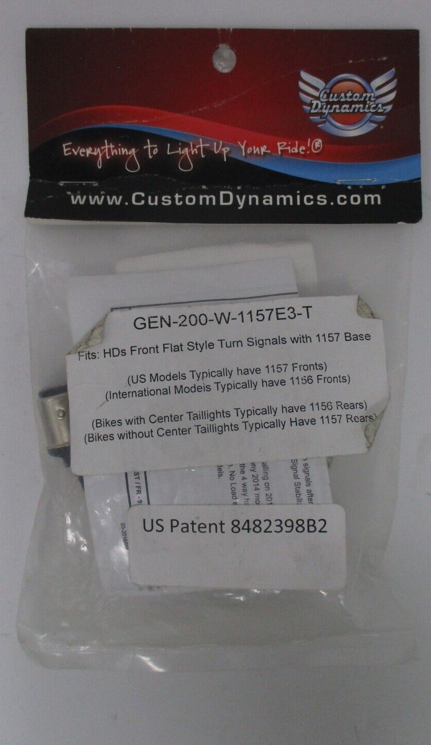 Custom Dynamics Lights TS 1157 White Flat LED Turn Signal Inserts  2060-0429
