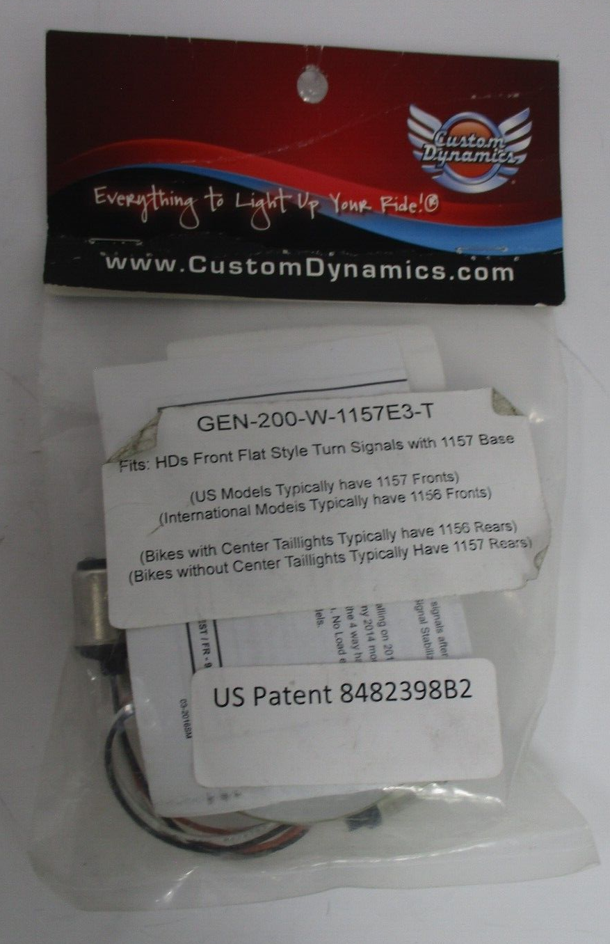 Custom Dynamics Lights TS 1157 White Flat LED Turn Signal Inserts  2060-0429
