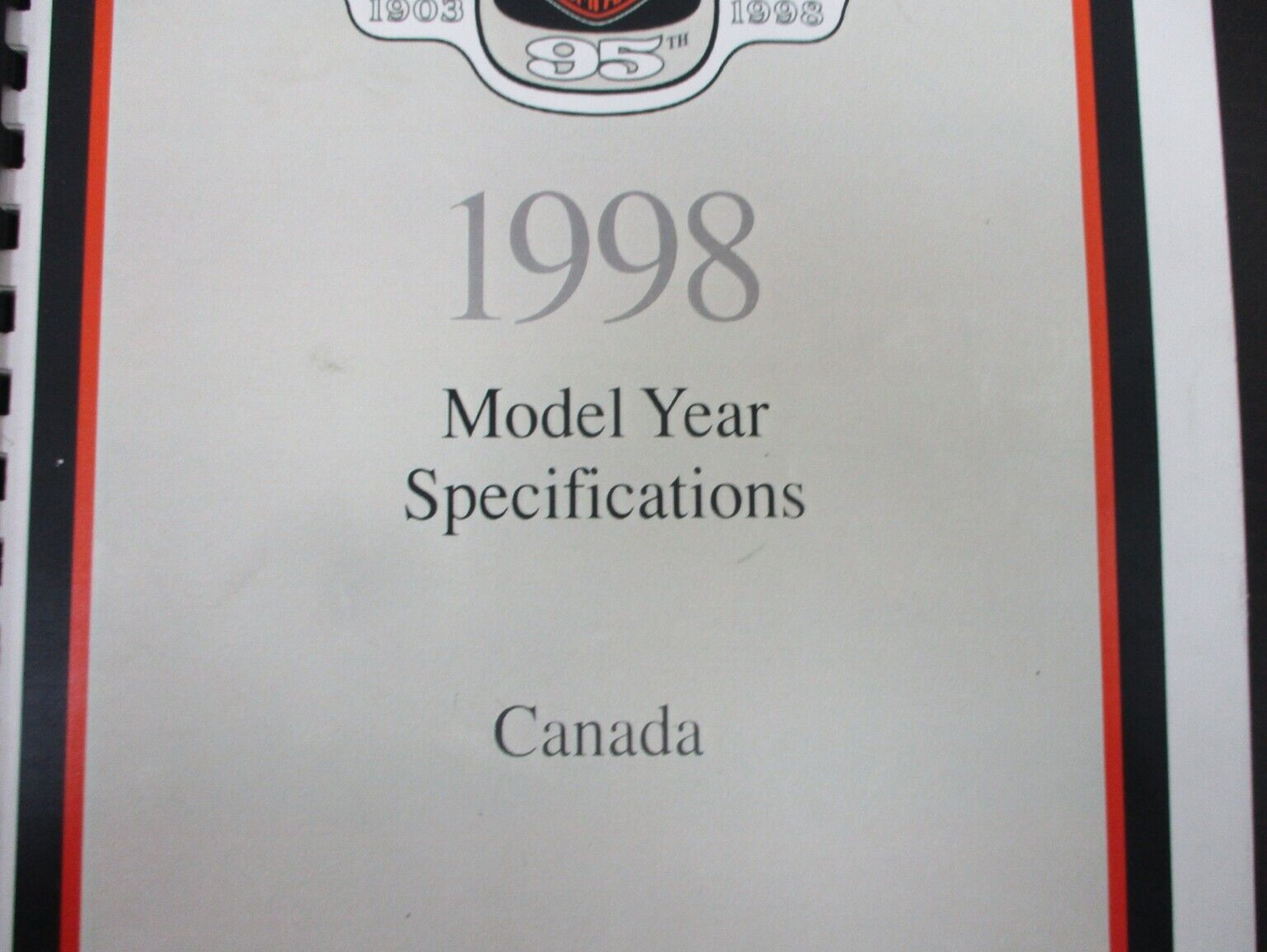 Harley-Davidson 1998 Specification Manual