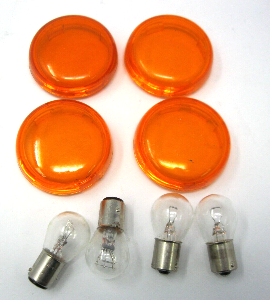 Unbranded 4-Pack of Amber Signal Light Lens's. Replaces Harley OEM 68973-00