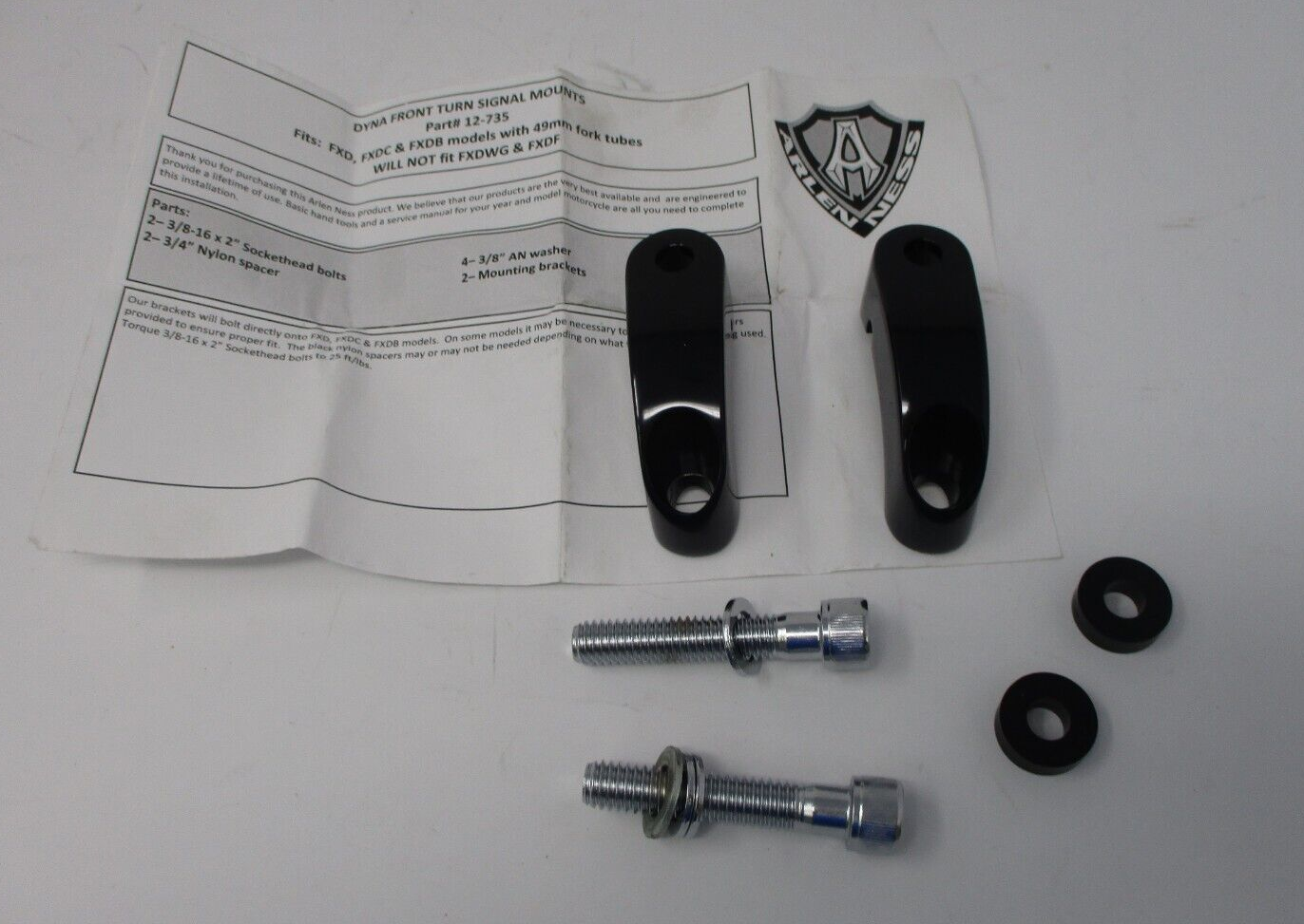 Arlen Ness  Black Custom Turn Signal Mount  12-736