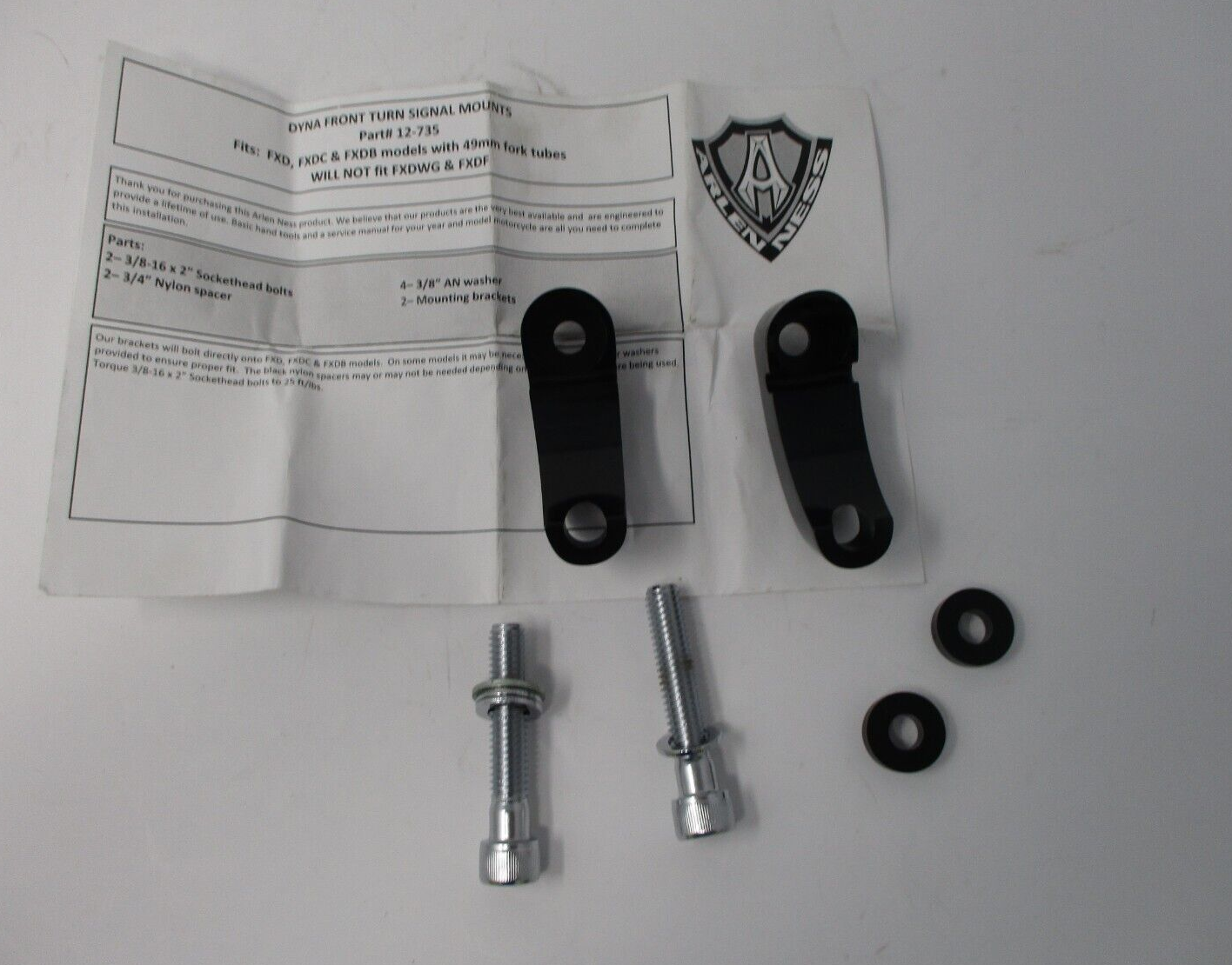 Arlen Ness  Black Custom Turn Signal Mount  12-736