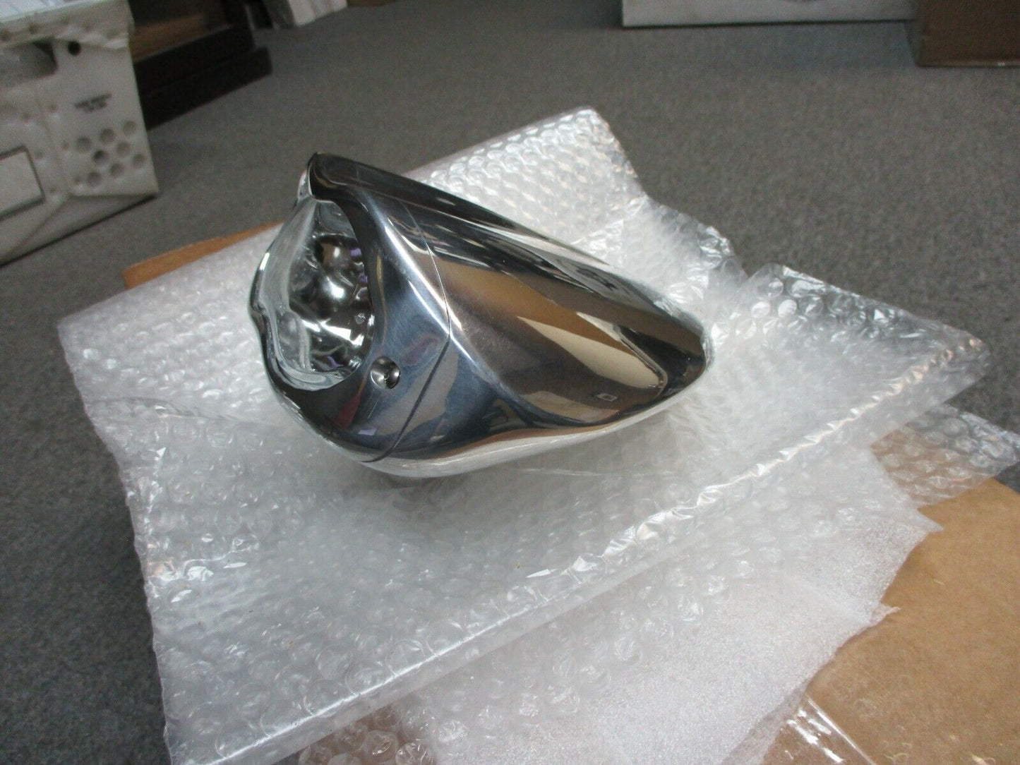 Eurocomponents Headlight 3D Polished Solid Billet for Harley Davidson V-Rods