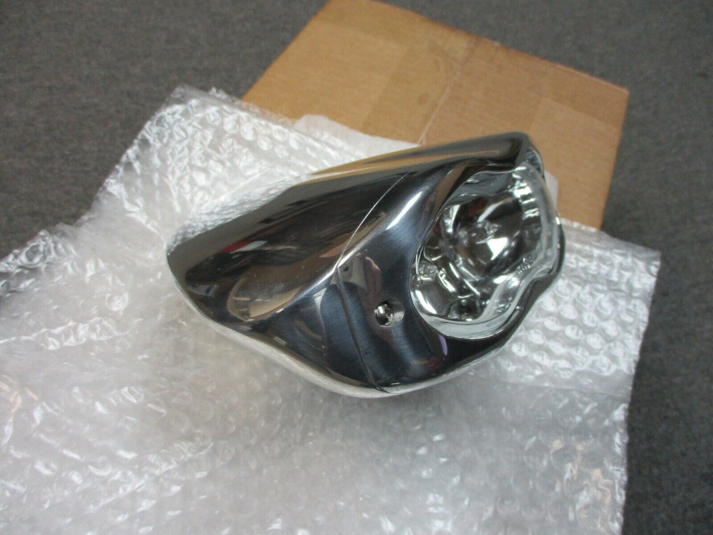 Eurocomponents Headlight 3D Polished Solid Billet for Harley Davidson V-Rods