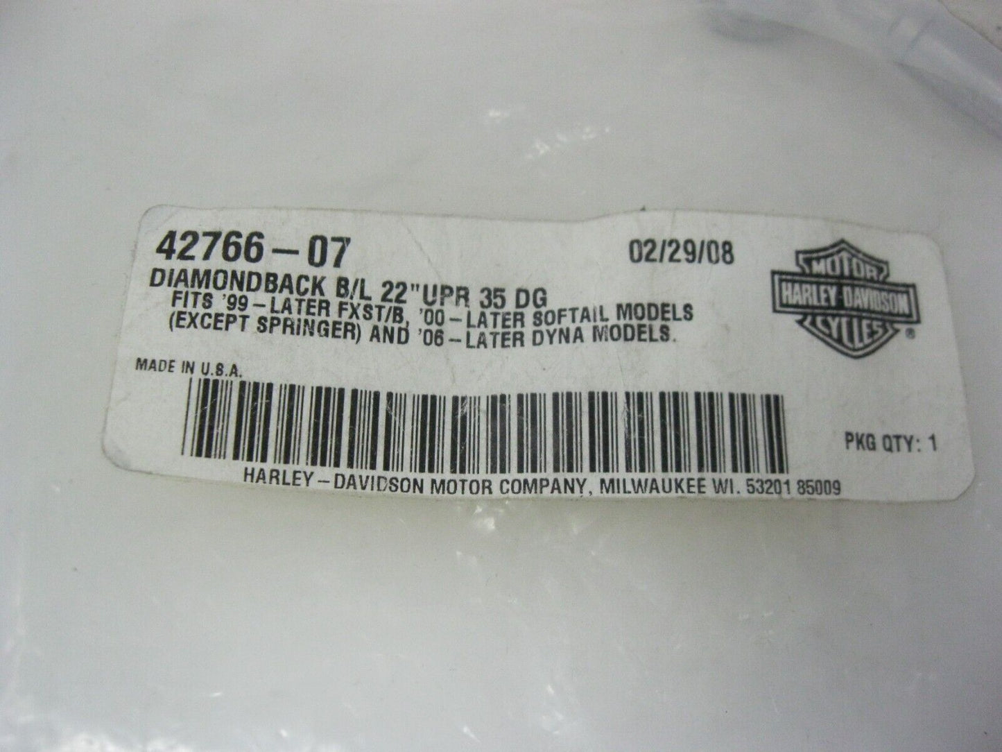 Harley-Davidson OEM Diamondback B/L 22'' EPR 35 DG 42766-07