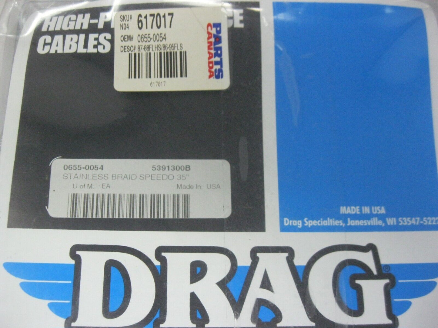 Drag Specialties 0655-0054 Stainless Braid Speedo 35''