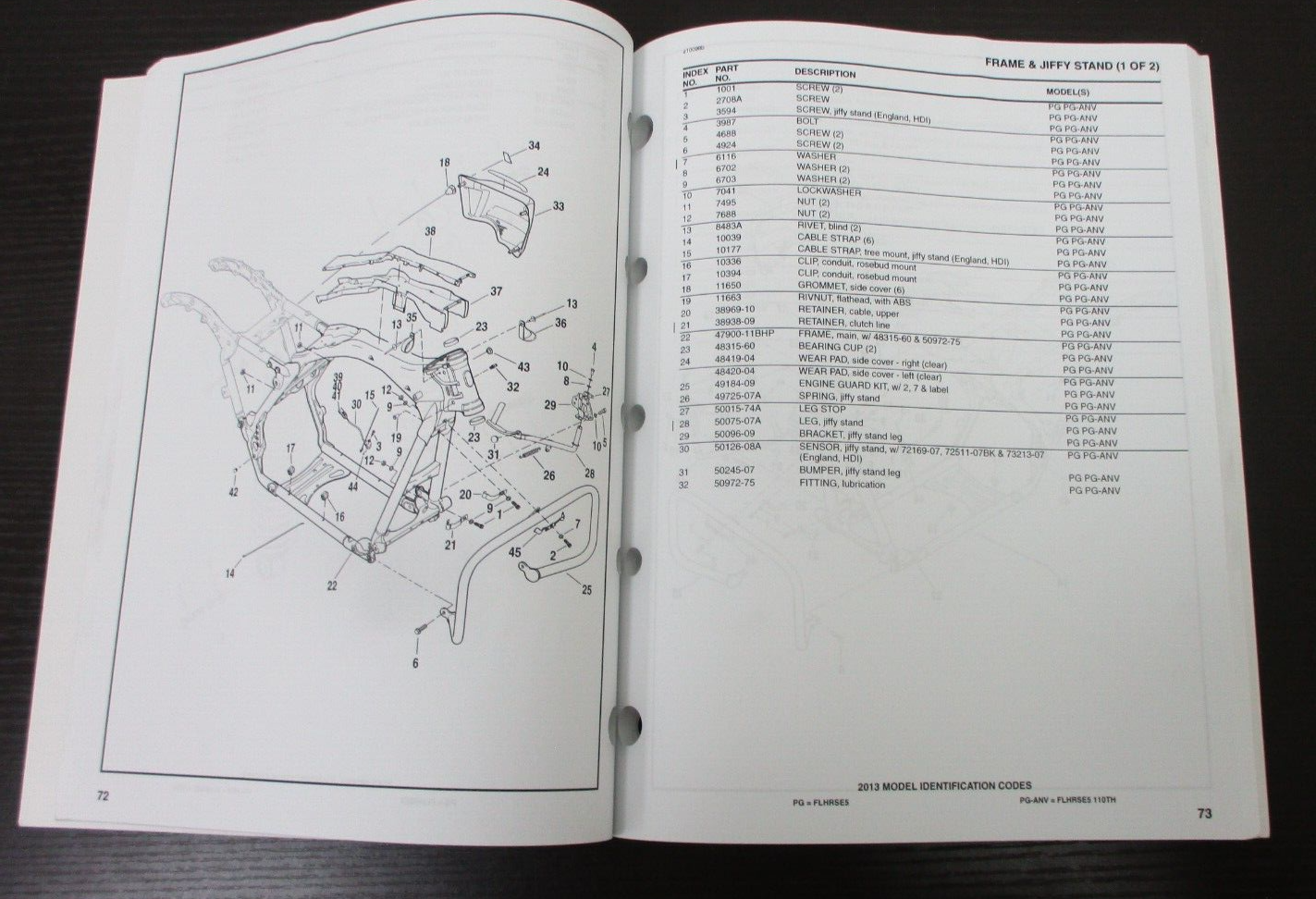 Harley-Davidson 2013 FLHRSE5 Model Parts Catalog 99433-13