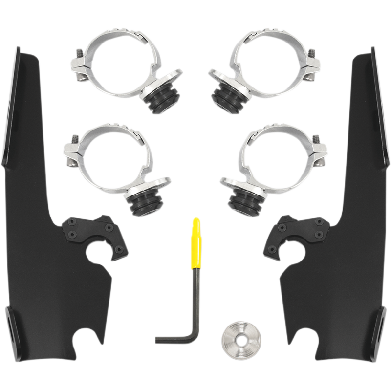 Memphis Shades MEB2016 Black Trigger Lock Windshield Mount Kit for 14-17 FXDL