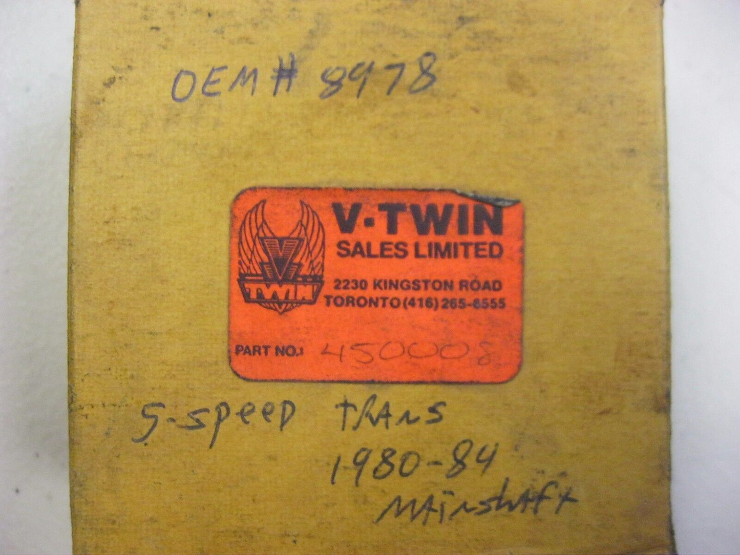 V TWIN 45-0008 DEEP GROOVE BALL BEARING MAINSHAFT FOR 5 SPEED TRANSMISSION 80-84