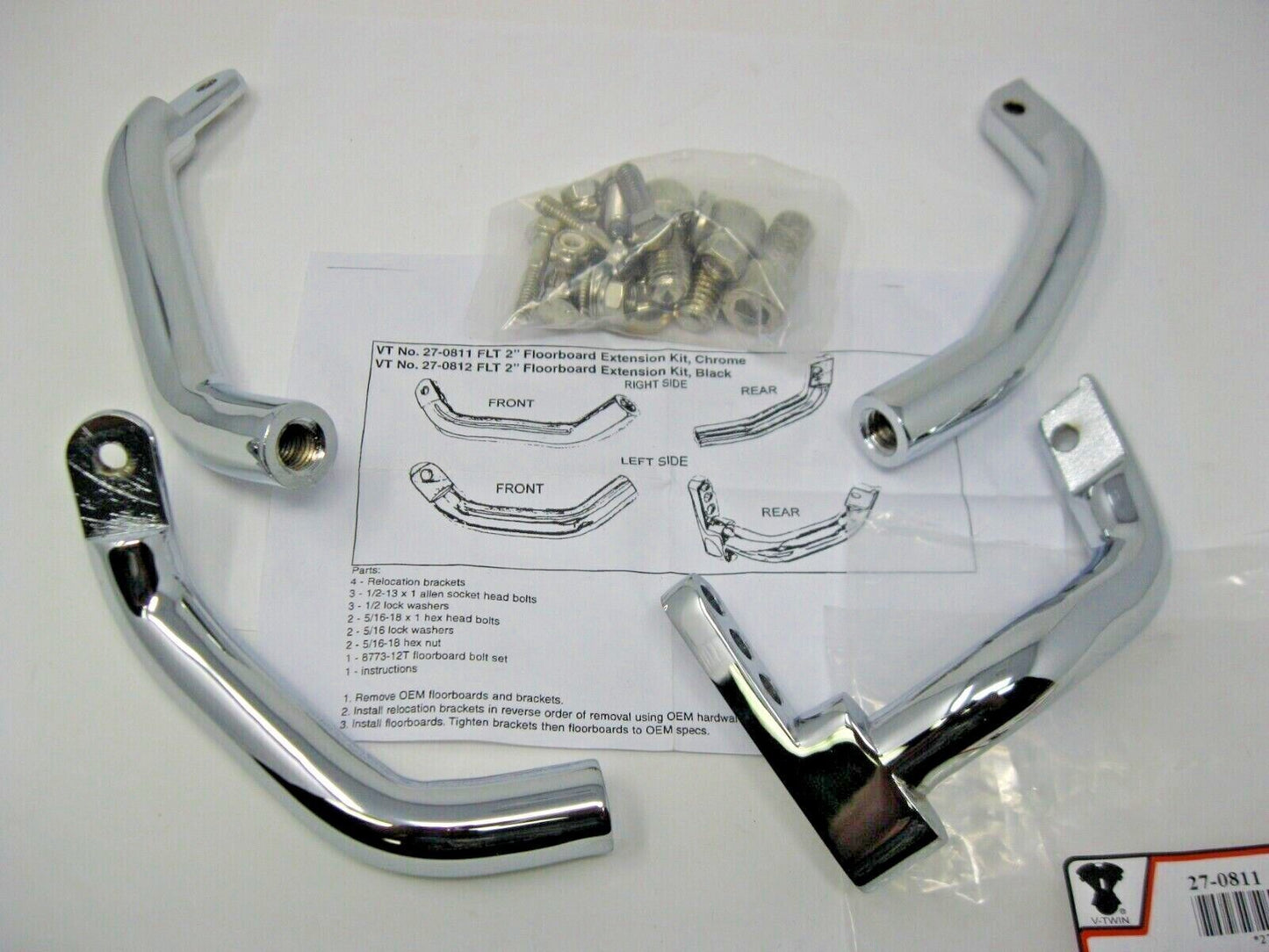 V-Twin 1983-08 FLT Chrome Footboard Mount Kit 27-0811