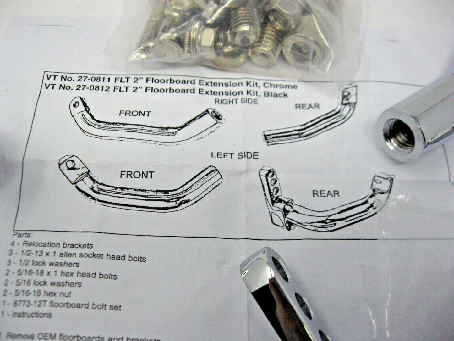 V-Twin 1983-08 FLT Chrome Footboard Mount Kit 27-0811