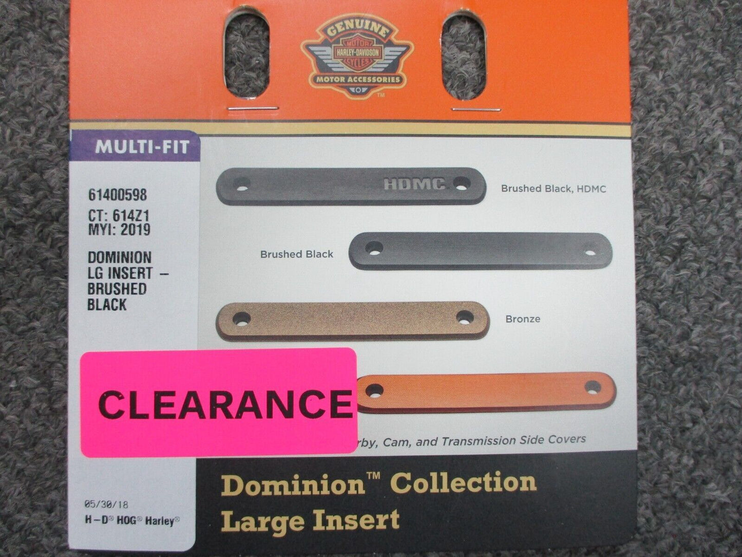 Harley Davidson OEM Large Derby, Cam, Transmission Insert Brushed Black 61400598