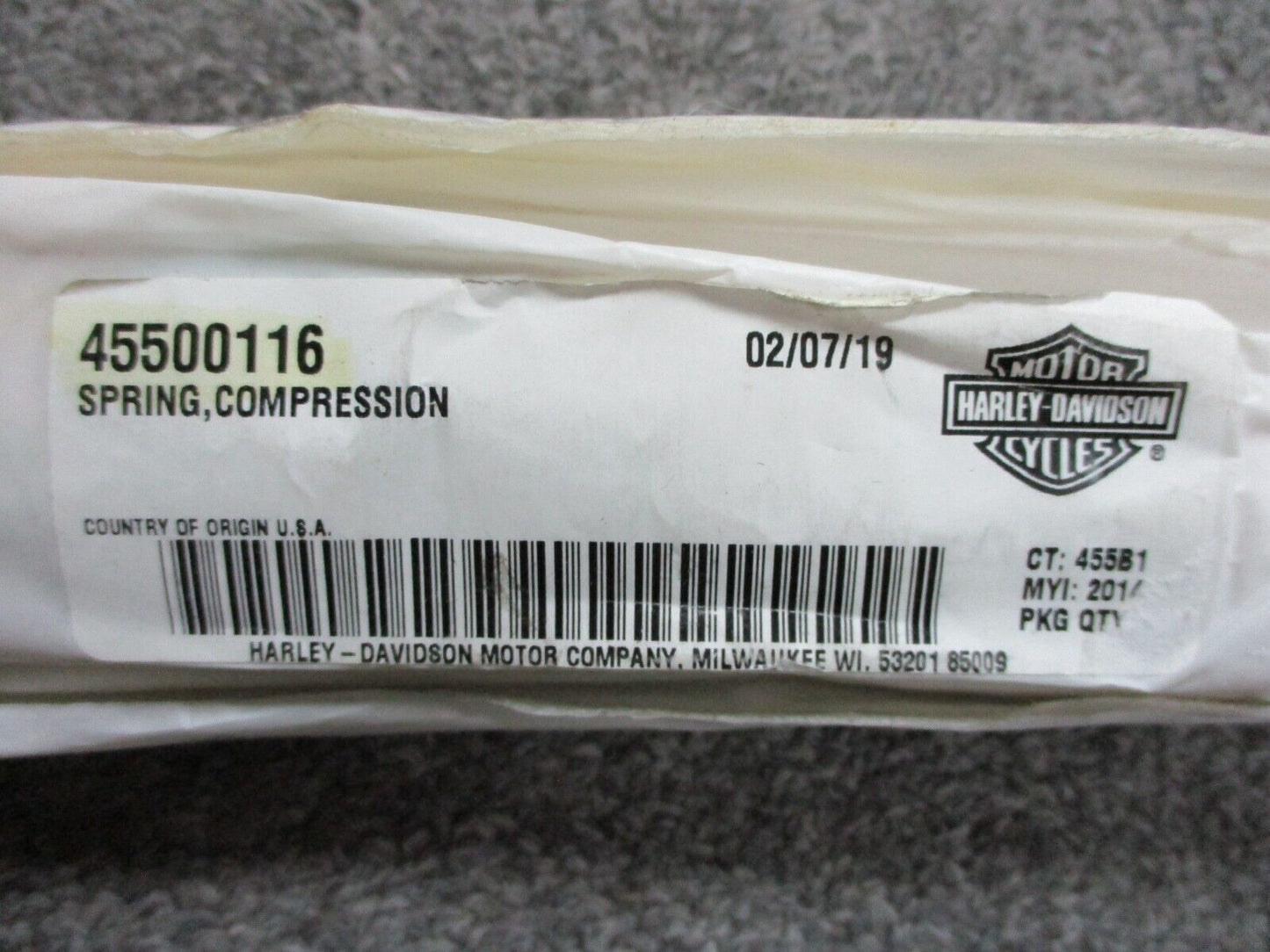 Harley Davidson OEM FLHT/FLHX/FLHR Compression Fork Springs 45500116 13inch
