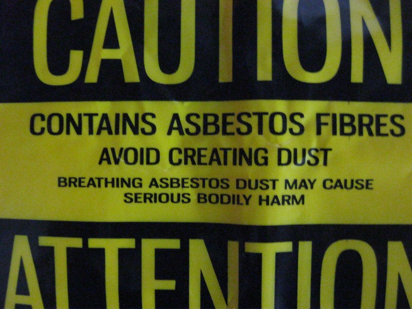 NEW 3MM YELLOW ASBESTOS DISPOSAL BAGS (PACK OF 50) 33" x 39-1/2" (84 X 101 cm)