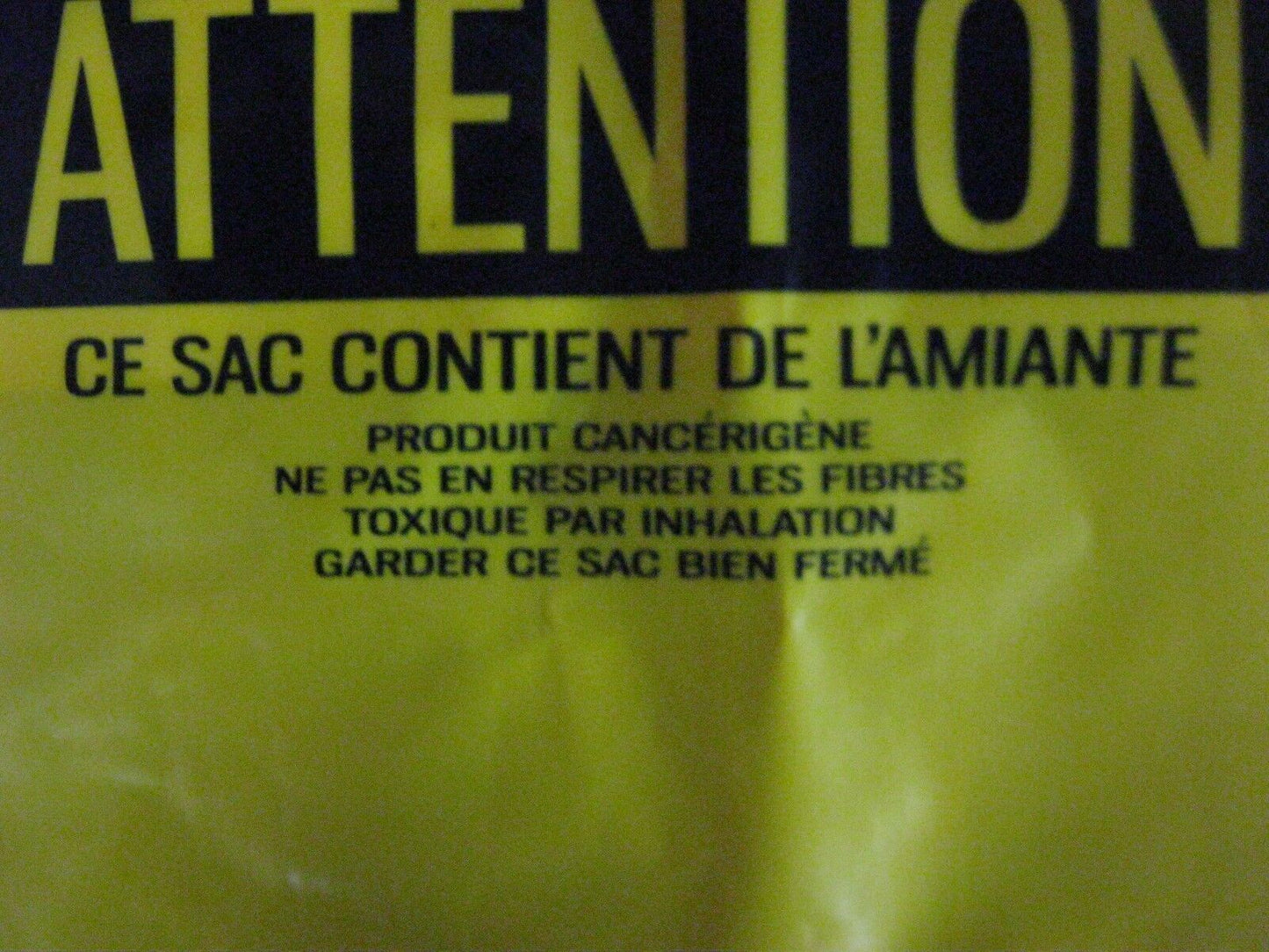 NEW 3MM YELLOW ASBESTOS DISPOSAL BAGS (PACK OF 50) 33" x 39-1/2" (84 X 101 cm)