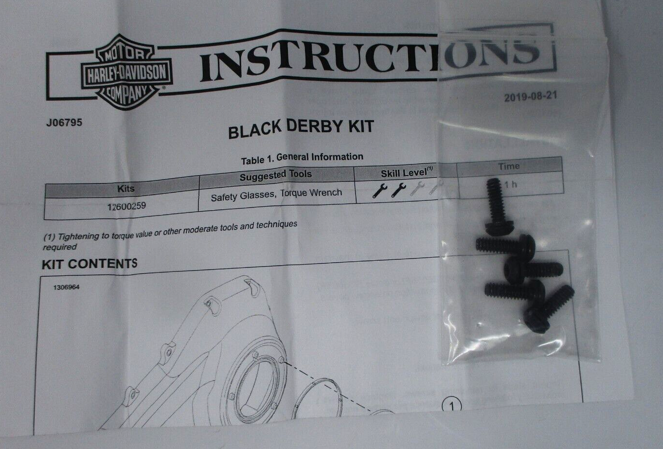 Harley-Davidson  Black Derby Kit 12600259