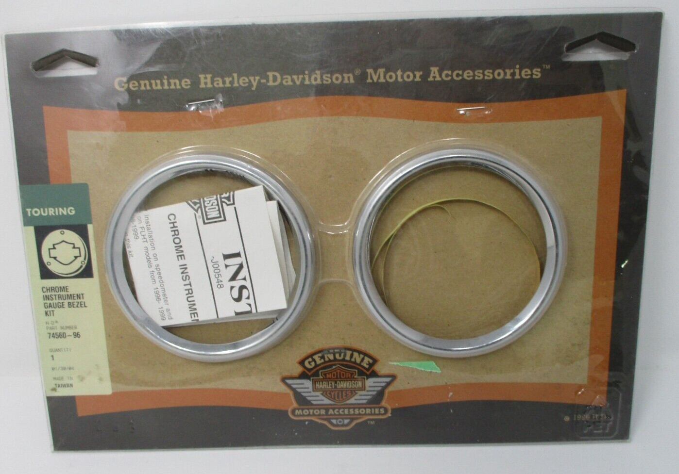 Harley Davidson OEM Chrome Bezel Gauge Kit 96-99 FLH's & 98-99 FLTR's 74560-96