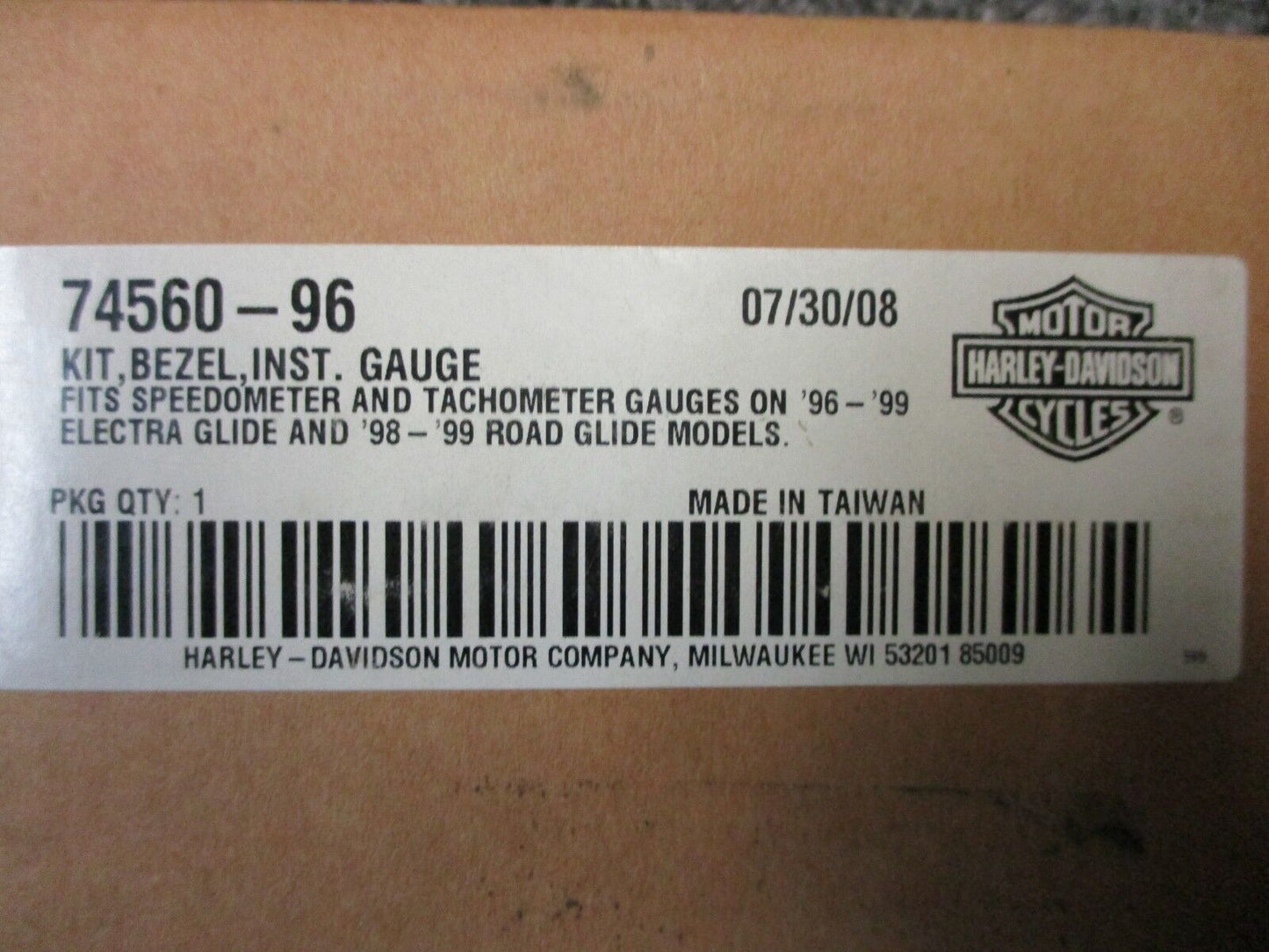 Harley Davidson OEM Chrome Bezel Gauge Kit 96-99 FLH's & 98-99 FLTR's 74560-96