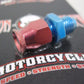GALFER BLUE AND RED ALUMINUM 10x1.25 FIXED STRAIGHT MALE SHORT FITTING 139442