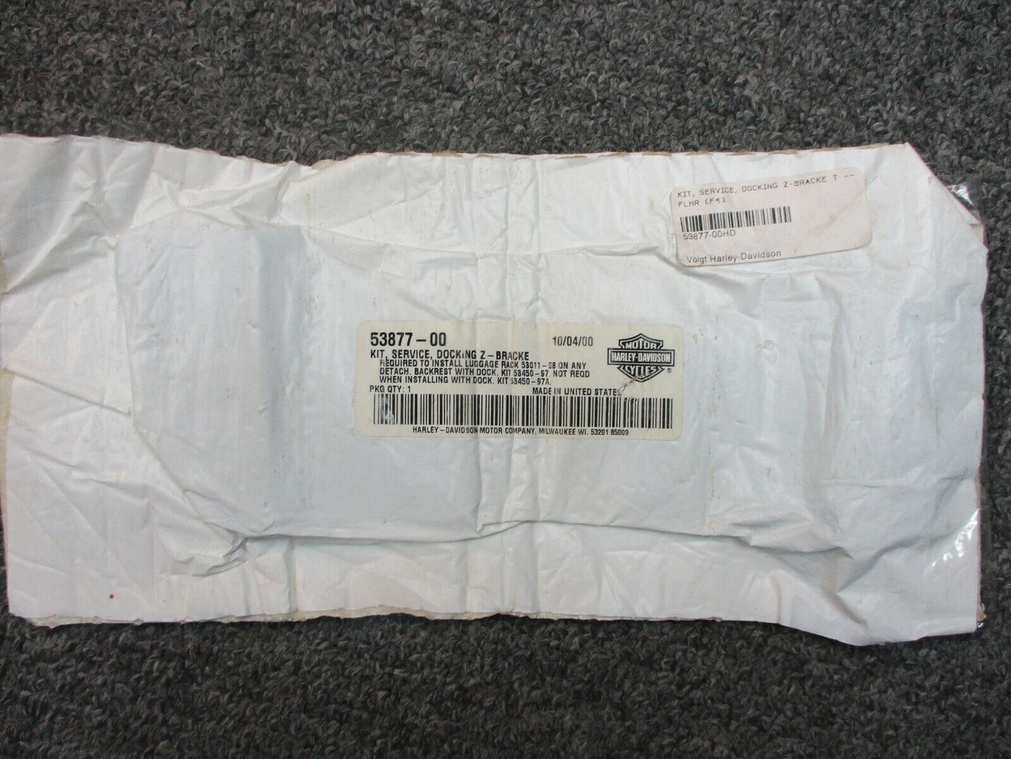 Harley Davidson OEM FLHR Luggage Rack Docking Z Bracket 53877-00