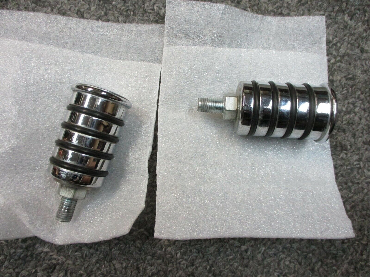 Chrome Shift Pegs 4 Rubber Ring Type 1 3/4" Length Custom Fit Harley