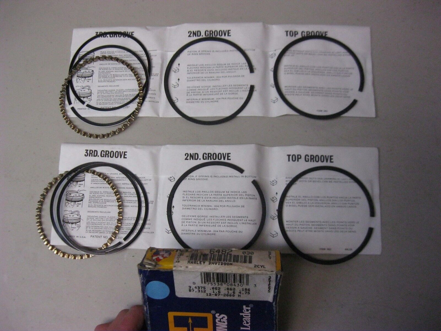 LOT OF VARIOUS PISTON RING SETS FOR HARLEY DAVIDSON VARIOUS BRANDS
