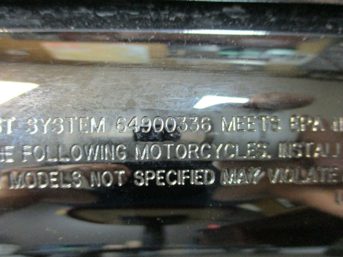Harley Davidson OEM FXS 1584/1668 Chrome Slash Cut Muffler 64900336 1 Only