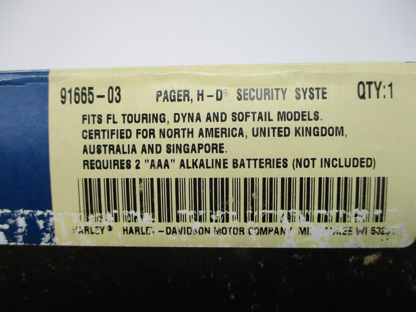 Harley Davidson OEM Pager Security System 91665-03