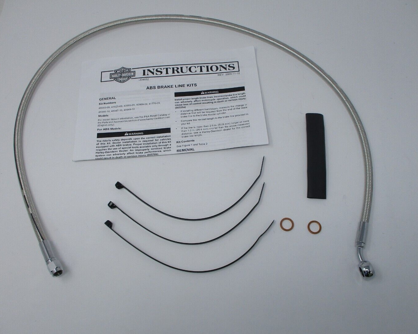 Harley-Davidson Diamond Black Brake Line  Upper 35 Deg 36.5" 41800470