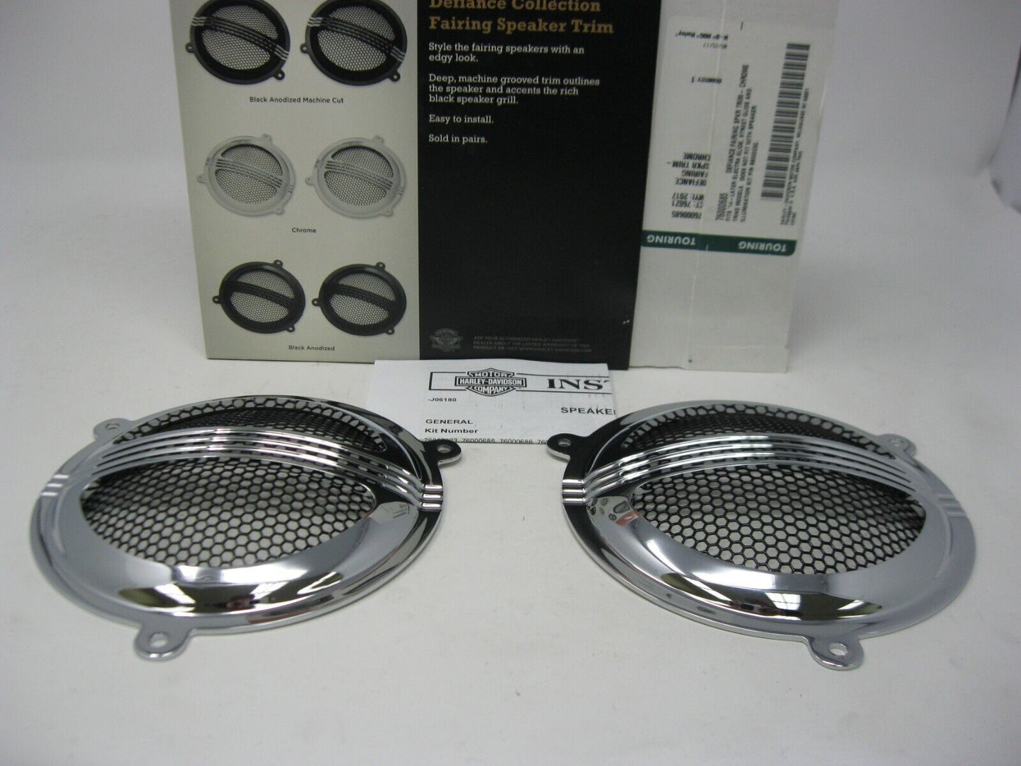 Harley Davidson OEM Defiance Collection Fairing Speaker Chrome Trim 76000685