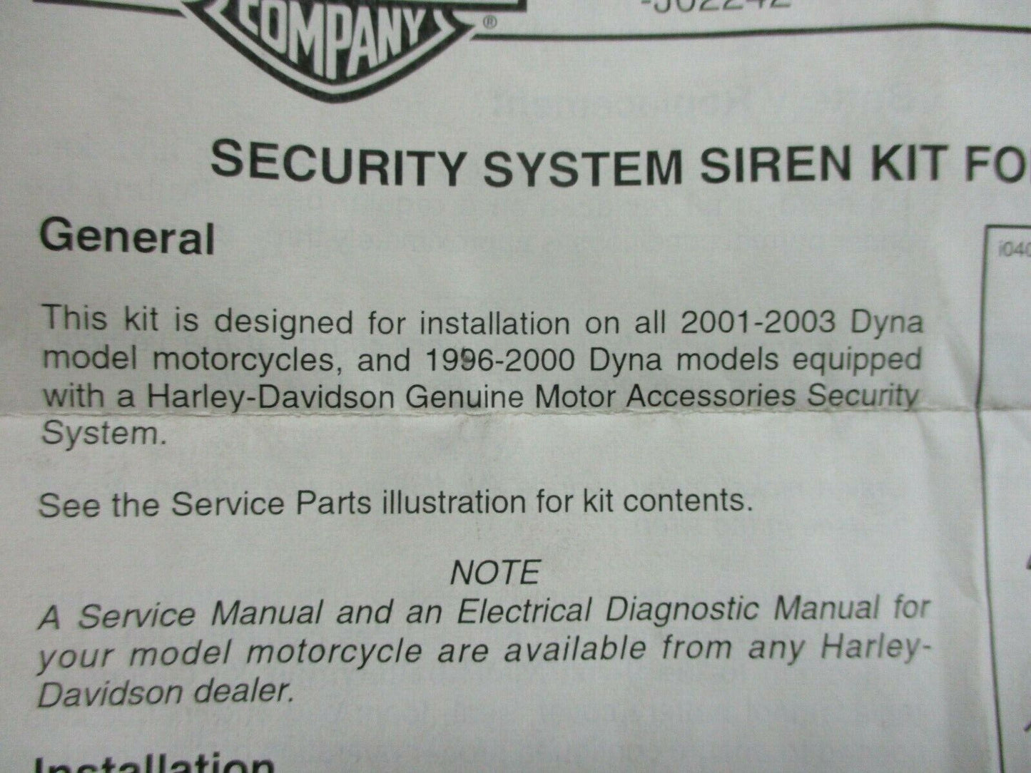Harley Davidson OEM DYNA/FXR Security System Smart Siren Kit 1996-03 68318-01A