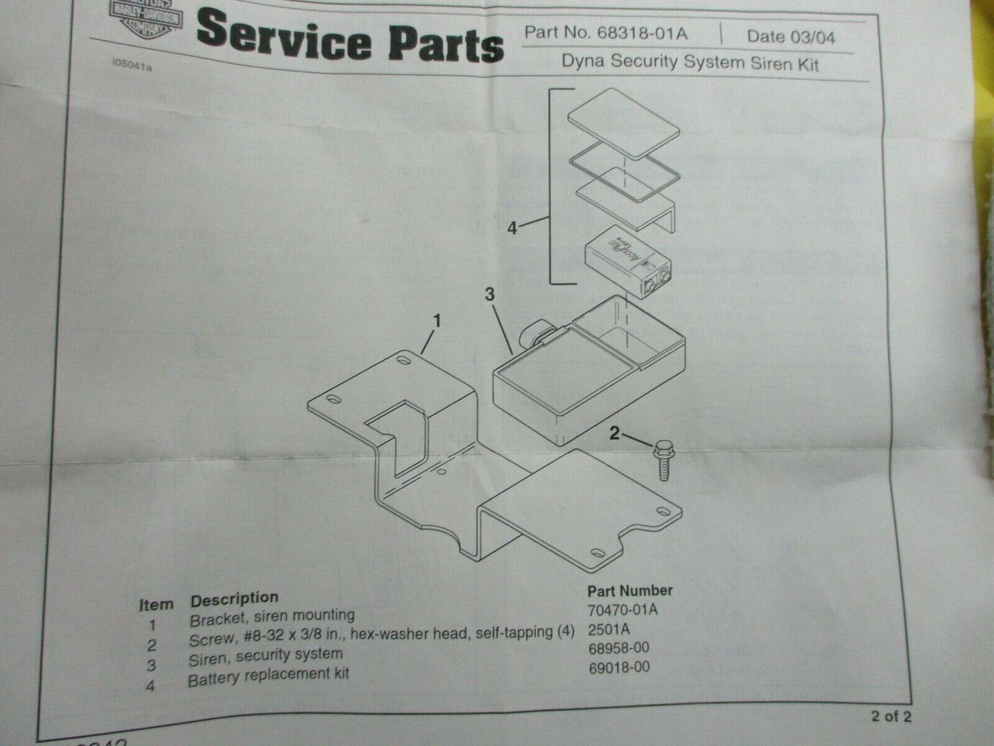 Harley Davidson OEM DYNA/FXR Security System Smart Siren Kit 1996-03 68318-01A